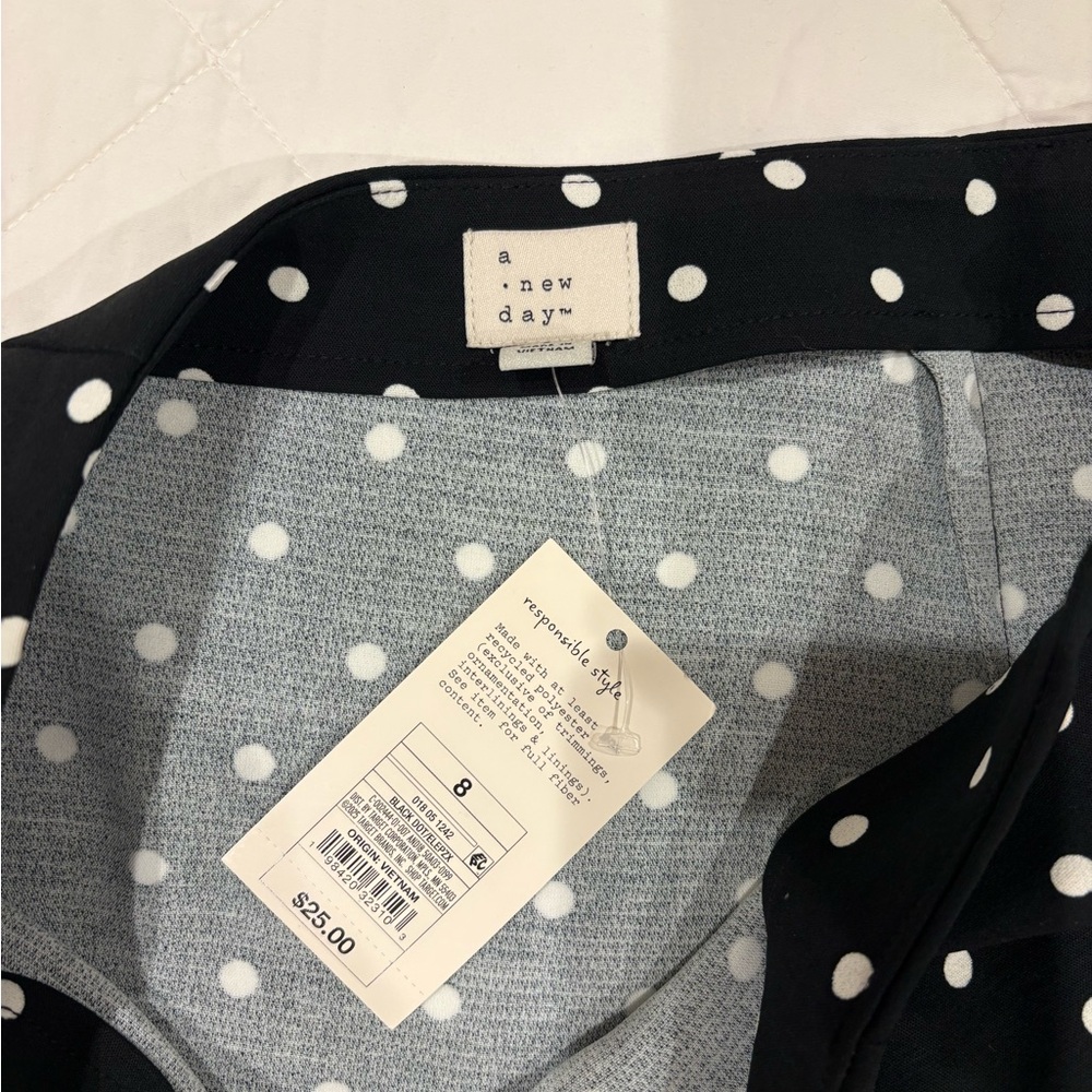 New day Black Polka Dot A-Line Skirt - Picture 2 of 2